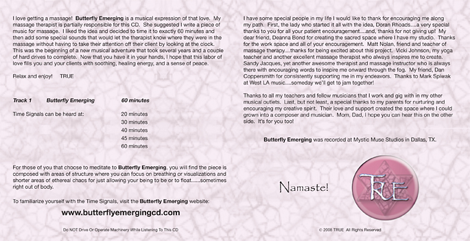 Butterfly Emerging Inside cover panel
